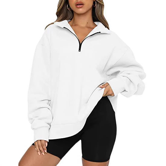 Women's Winter Veet Hoodie Loose Solid Color Sweaters