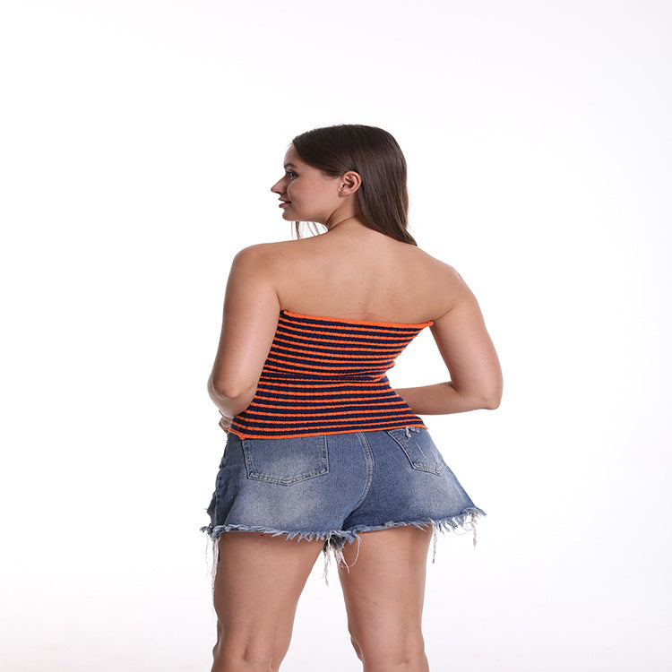 Women's Sexy Stripes Bandeau Tube Camisole Clothing