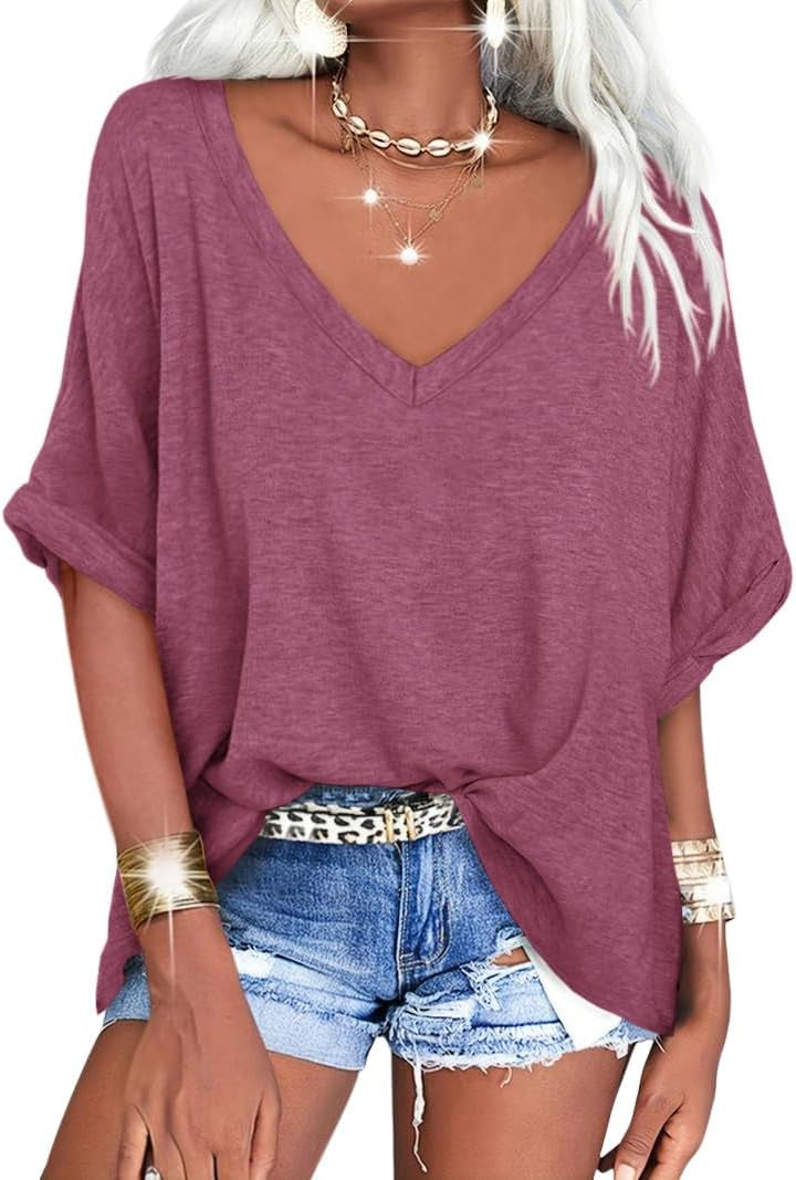 Women's Summer Casual Sleeve Loose T-shirt Blouses