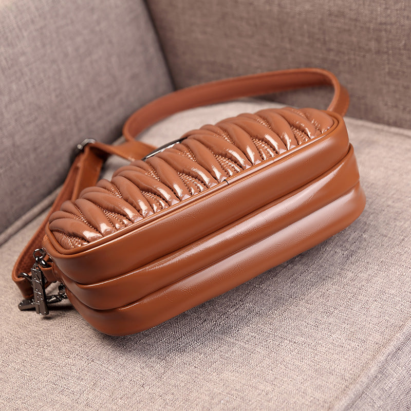 Women's Versatile Retro Plaid Embroidered Prism Bags