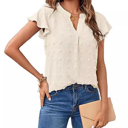 Women's Shirt Ruffled Elegant Chiffon Summer Blouses