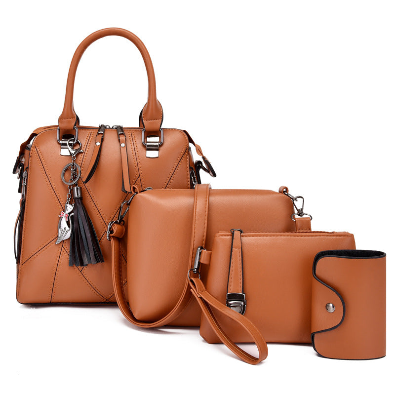 Women's Stitching Simple Large Capacity Portable Handbags