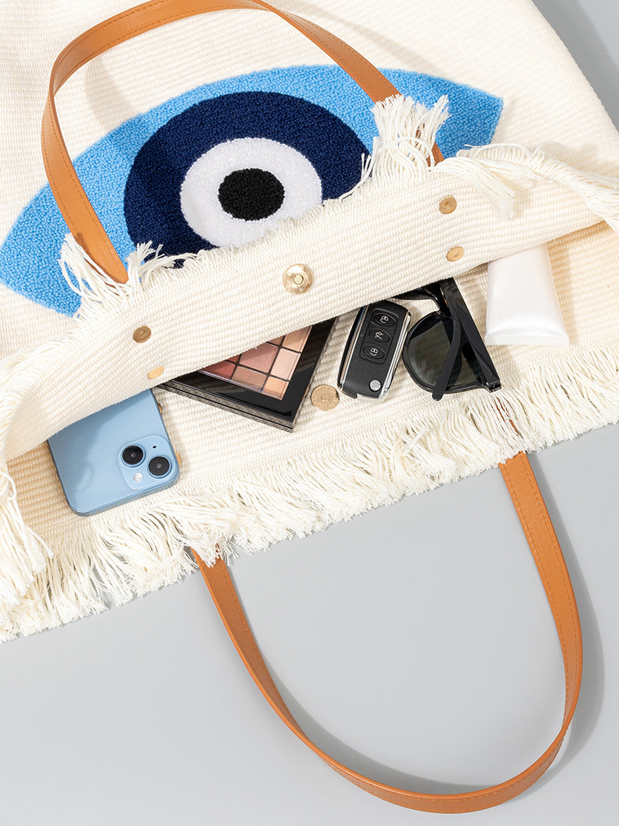 Women's Towel Embroidery Bohemian Canvas Portable Shoulder Bags
