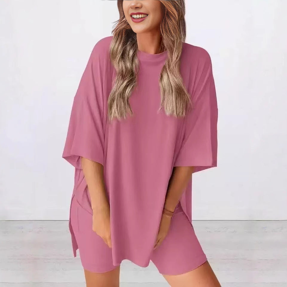 Loose Fashion Solid Color Casual Short-sleeved Suits