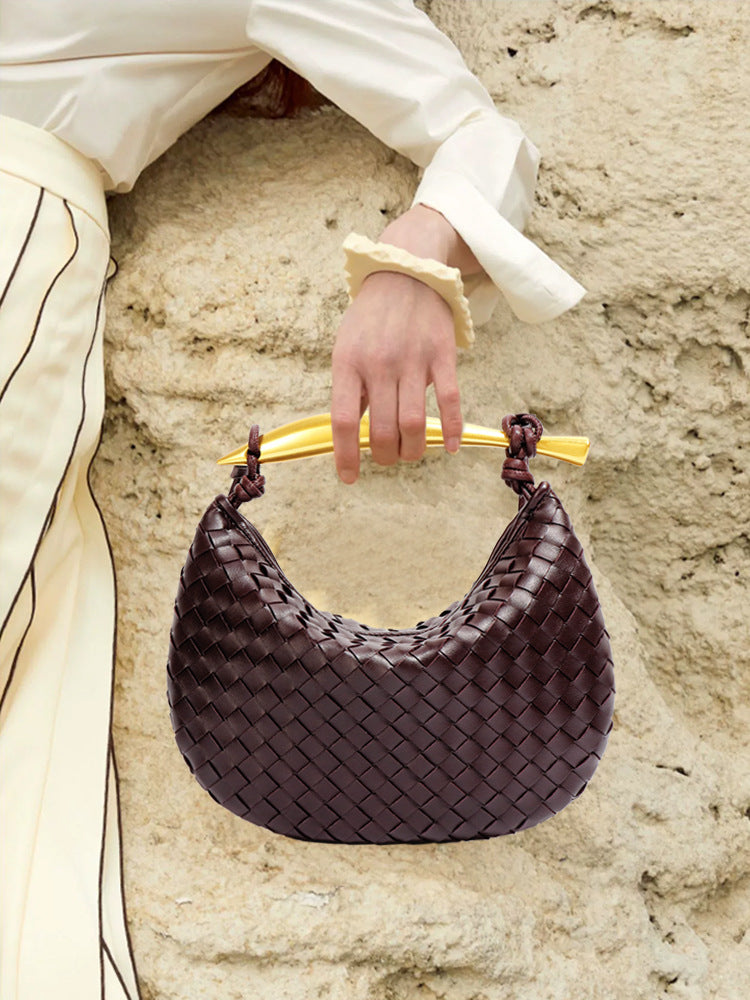 Women's Woven Sardine Simple Fashion Metal Portable Shoulder Bags