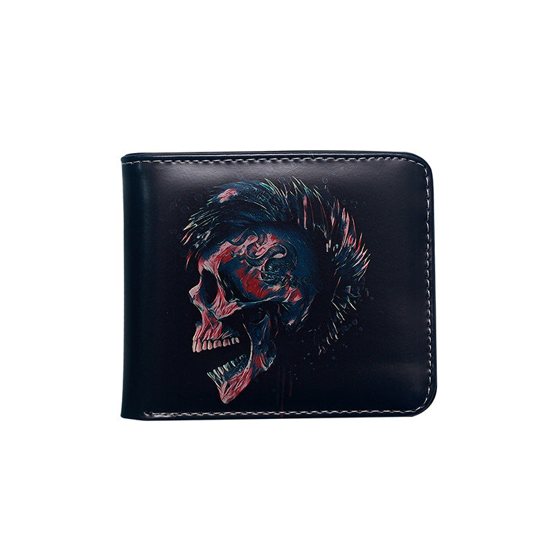 Vintage Demon Skull Short Portable Fashion Men's Wallet