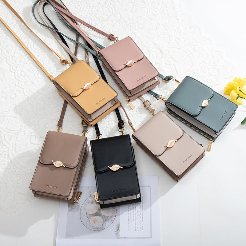 Women's Touch Screen Hipster Style Leaf Simple Shoulder Bags