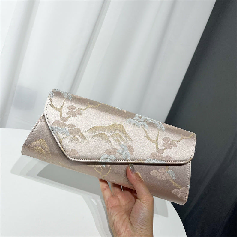 Women's Yarn Printed Clutch Dinner Dress Matching Handbags