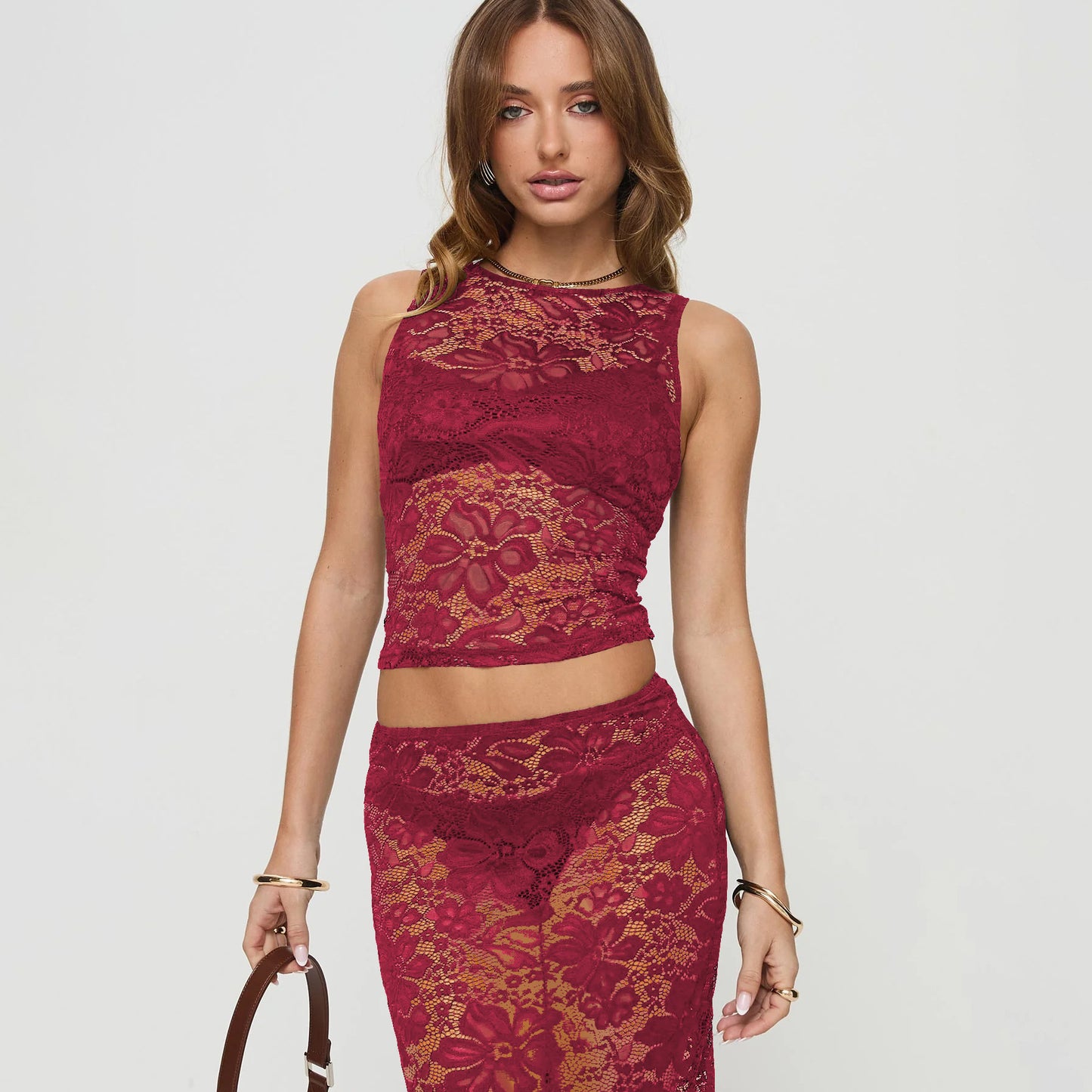 Women's Lace Sexy Hot Wear Hollow Out Tops