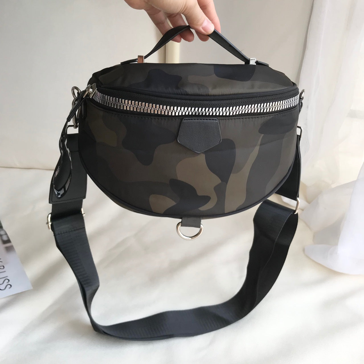 Women's Saddle Lightweight Waterproof Nylon Cloth Portable Shoulder Bags