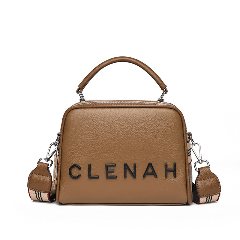 Women's Leather Diamond Embroidery Thread Fashionable Top Shoulder Bags