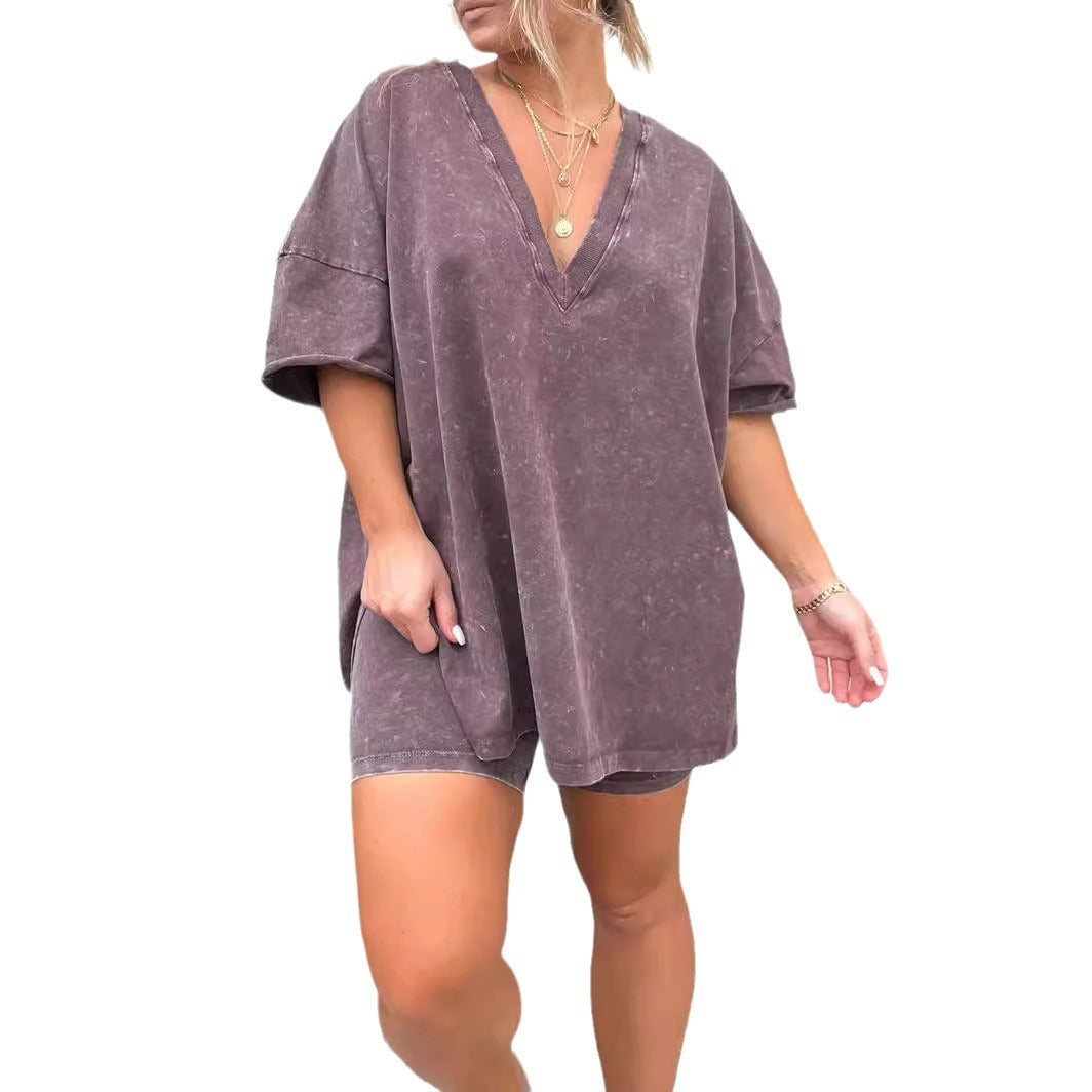 Women's Fashion Loose Casual Fried Color Two-piece Suits