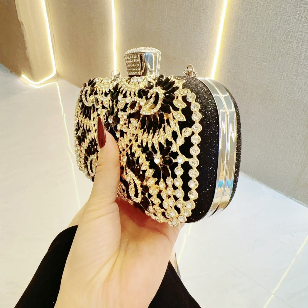 Women's Unique Niche Hand Rhinestone Dinner Evening Bags