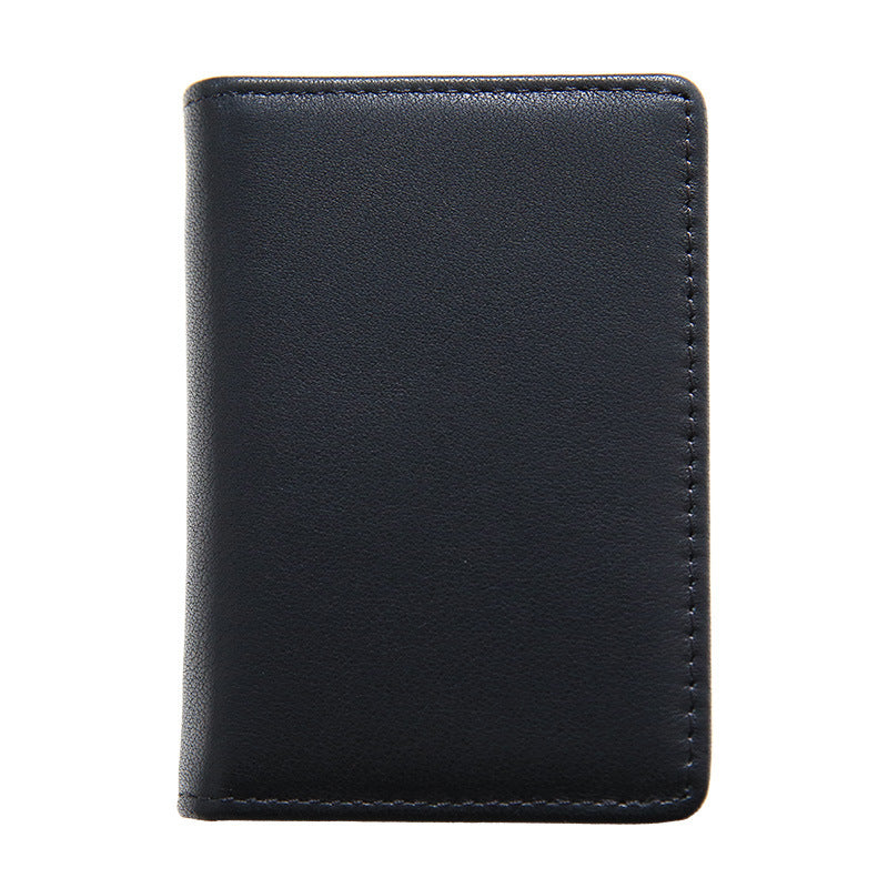 Men's Short First Layer Leather Business Clip Card Holder
