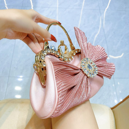 Women's Shiny Diamond Studded Hand Banquet Kelly Handbags