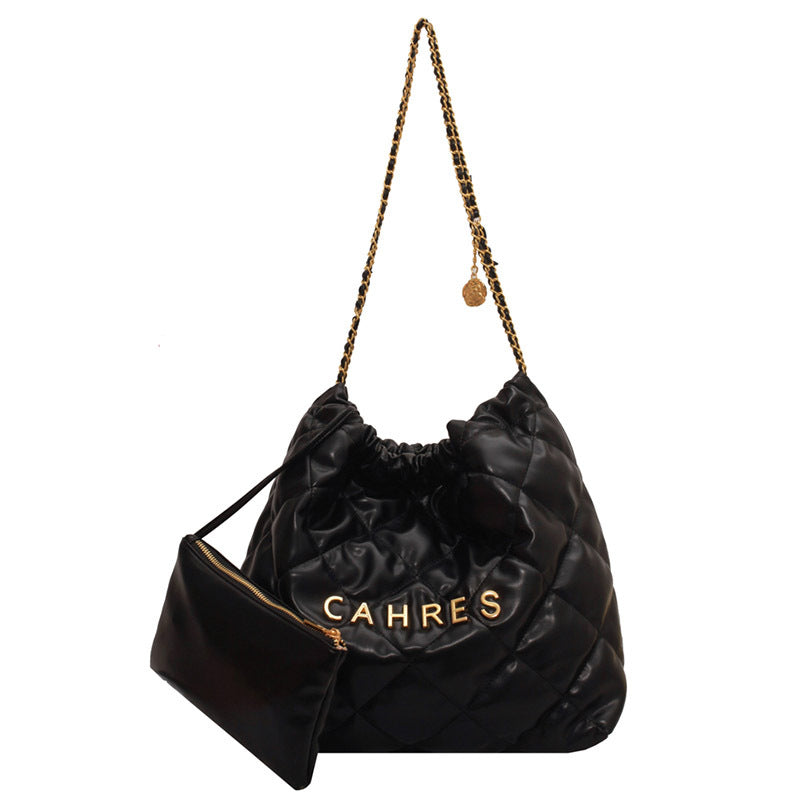 Women's Large Capacity Rhombus Letter Chain Korean Bags