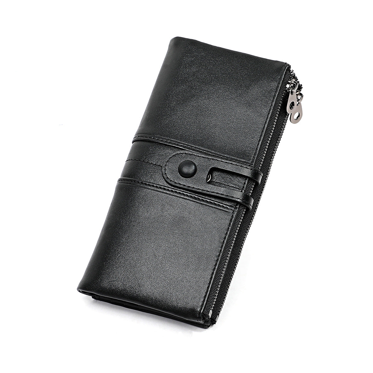 Women's Solid Color High-grade Cowhide Long Billfold Ladies Wallets