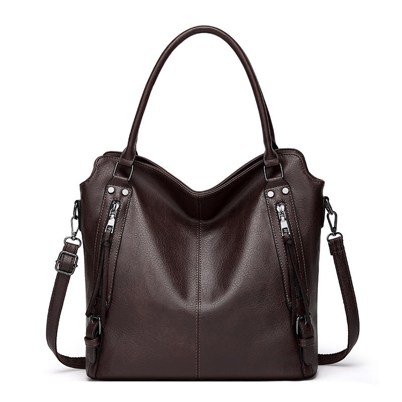 Women's Large Capacity Textured Simple Commuter Handbags