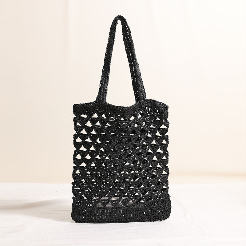 Women's One Straw Hollow Out Woven Vacation Shoulder Bags