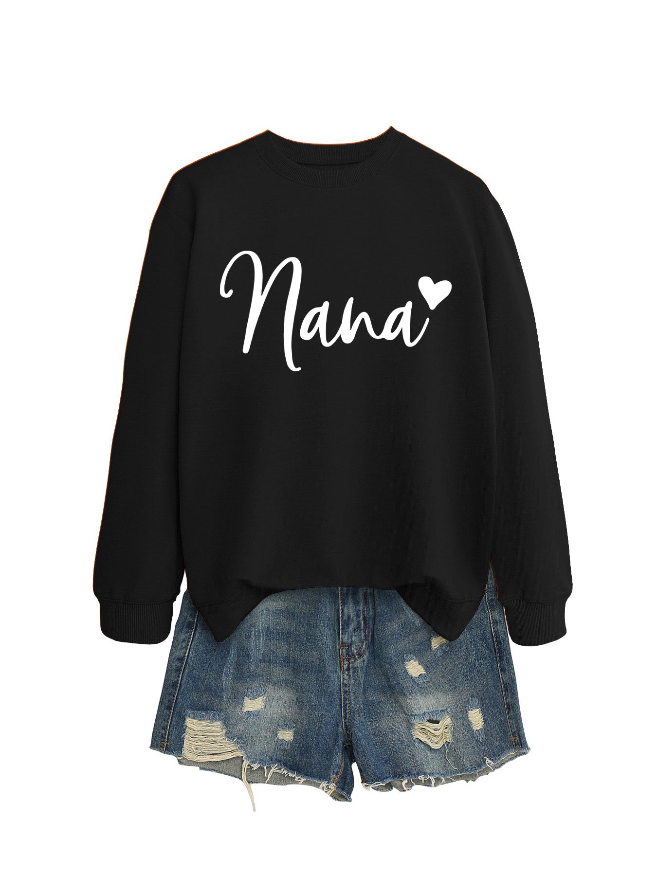 Women's Round Neck Elegant Heart Printing Simple Sweaters