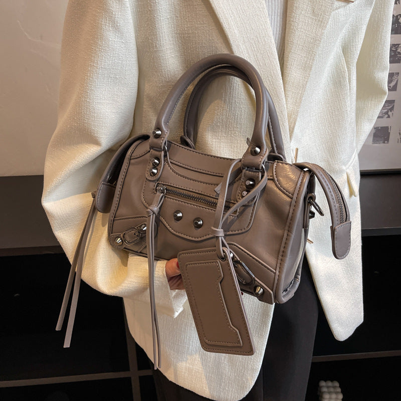 Women's Motorcycle Retro Rivet Pillow Fashion Trendy Crossbody Bags