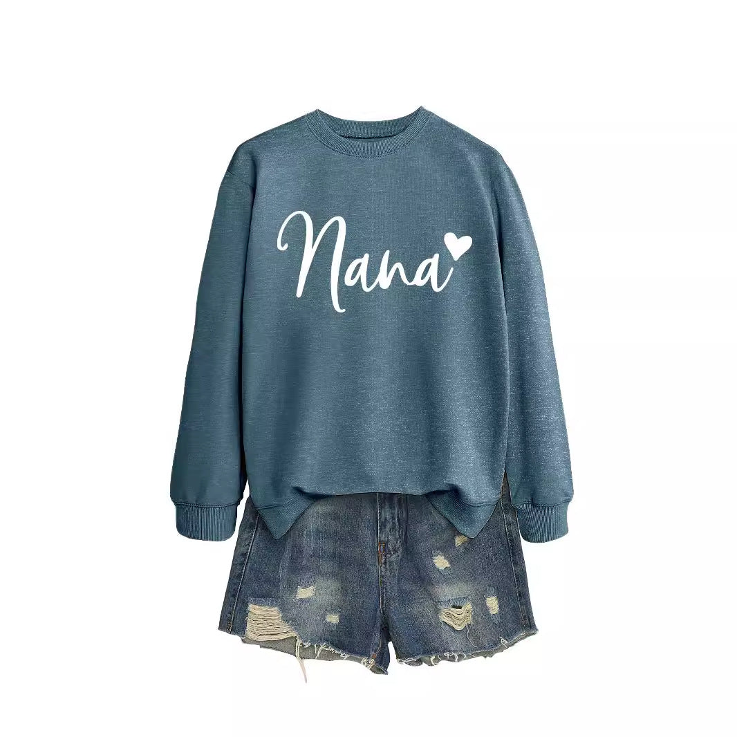 Women's Round Neck Elegant Heart Printing Simple Sweaters