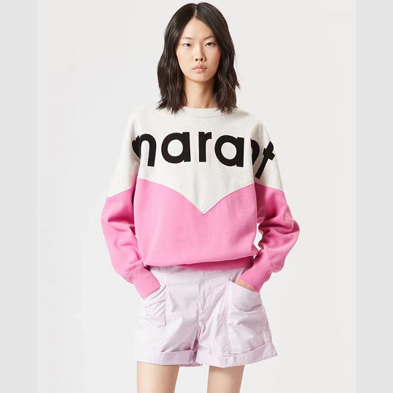 Women's Classic Flocking Color Blocking Fleece Fleece-lined Sweaters