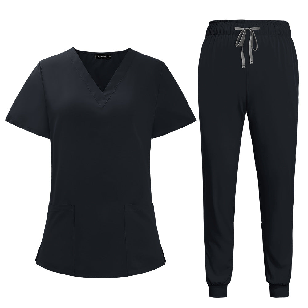 Women's & Men's & Simple Casual Hand Washing Solid Uniform