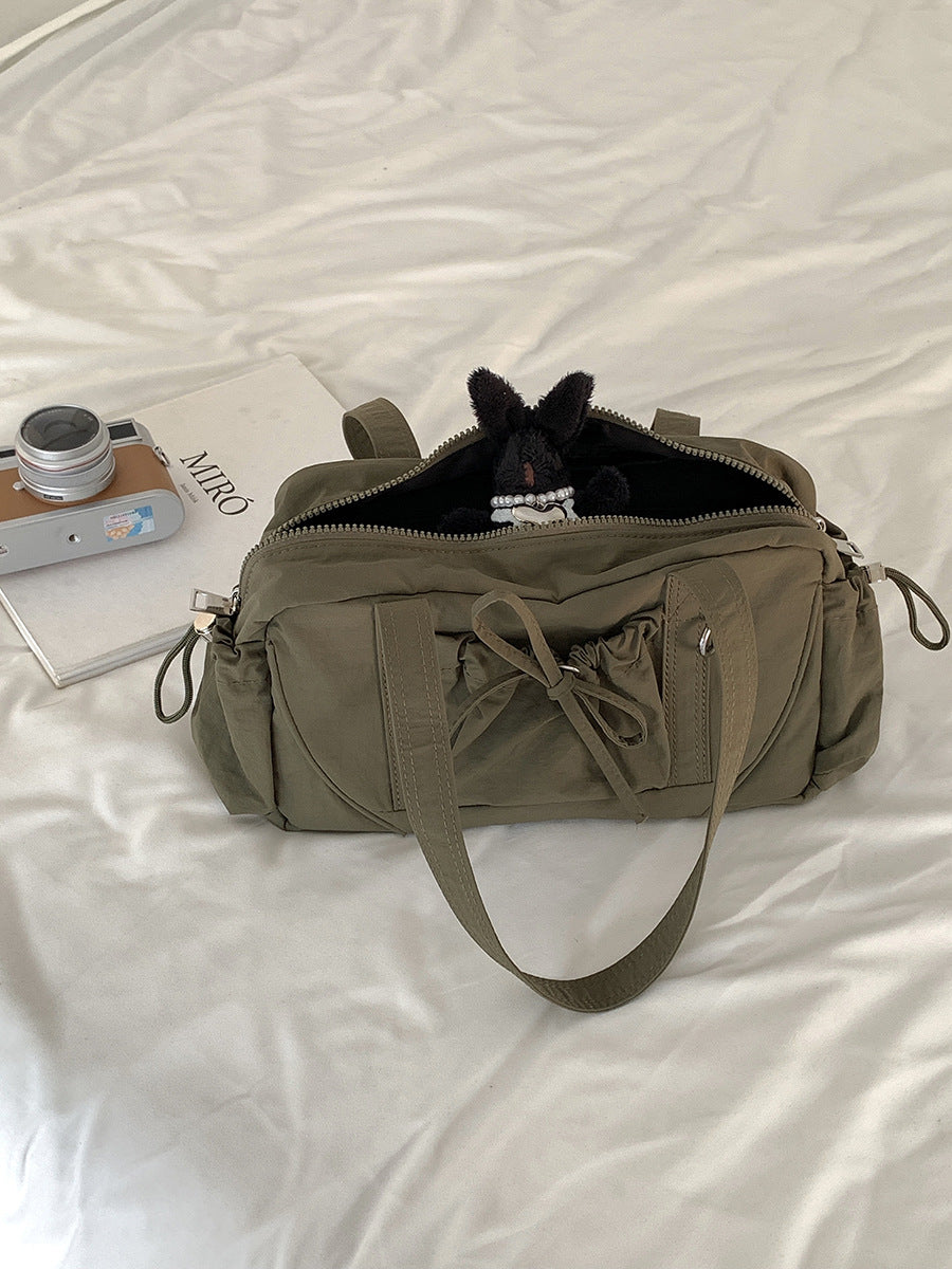 Women's Simple Underarm Niche Pleated Bow Summer Shoulder Bags