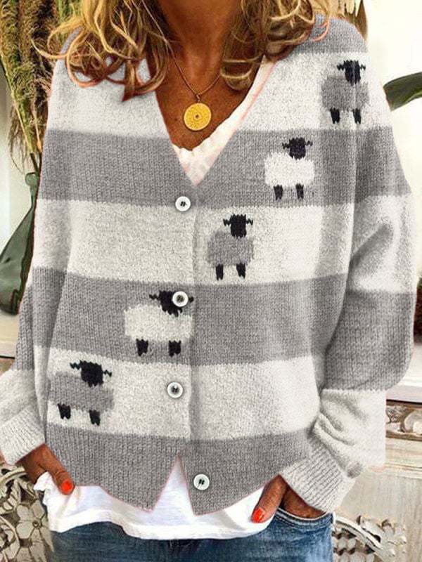 Stylish Christmas Abstract Printing Casual Cloak Sweaters