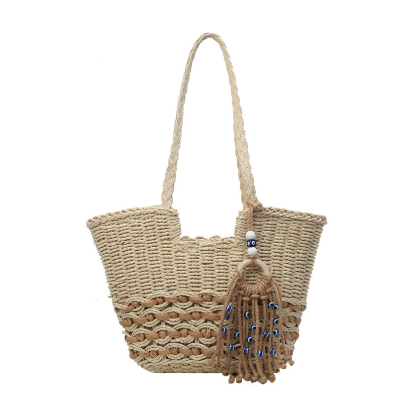 Women's Straw Large Capacity Summer Seaside Beach Tote Bags