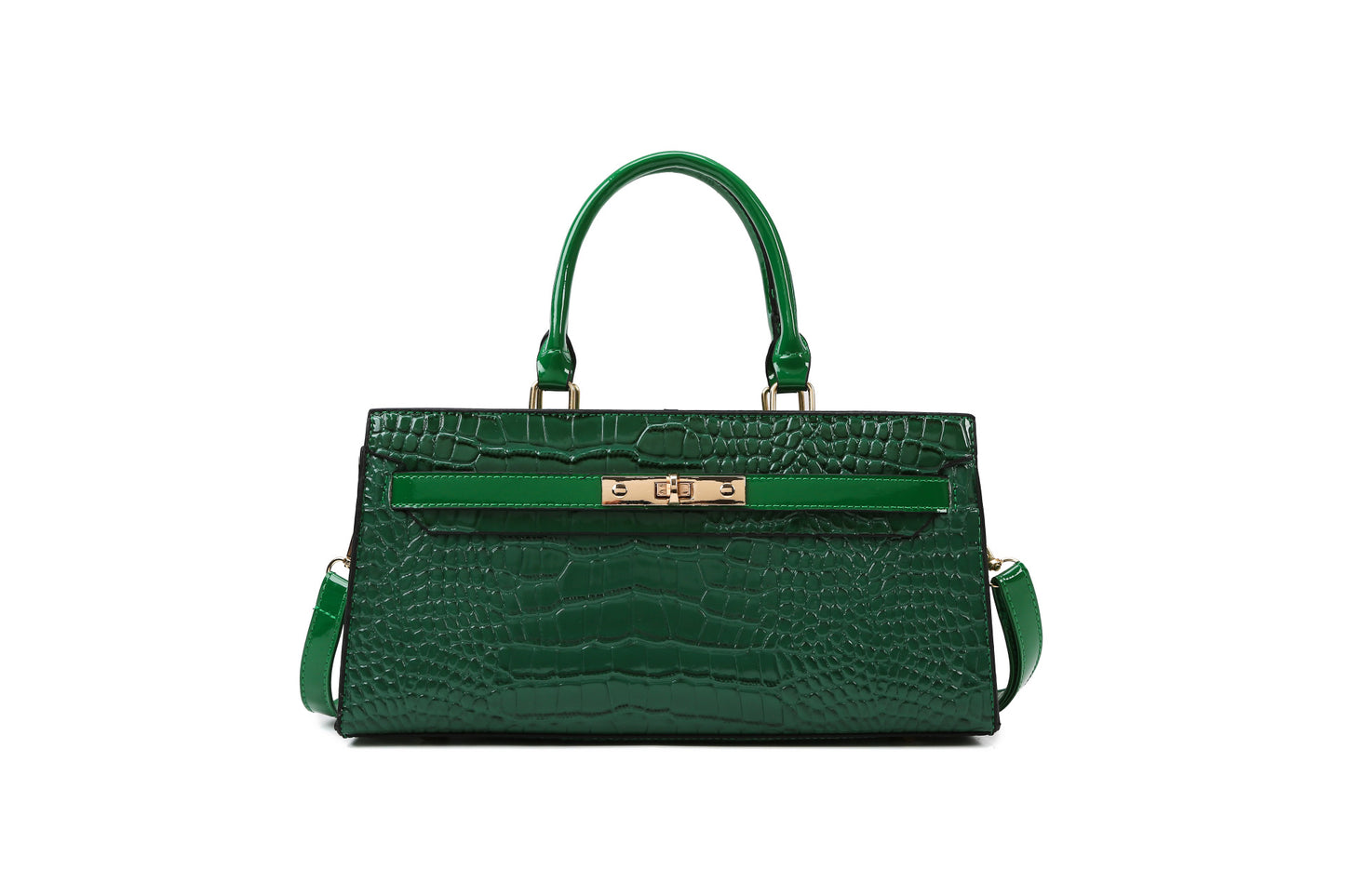 Women's Solid Color Large Capacity Crocodile Pattern Handbags
