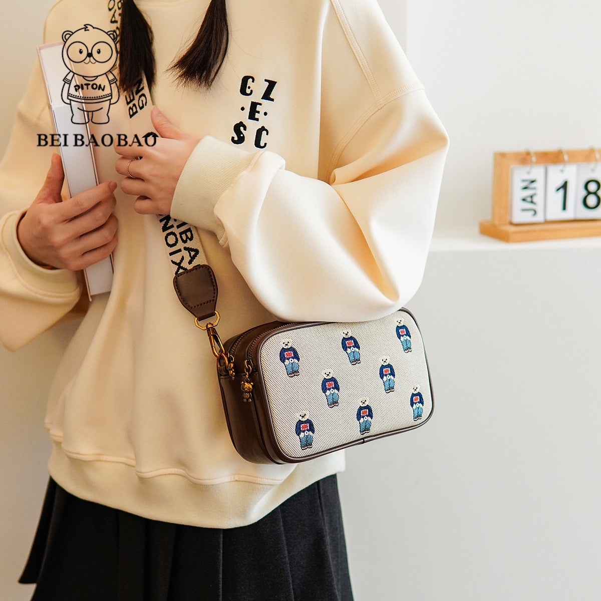 Women's Slouchy Stylish Source Cartoon Canvas Bags