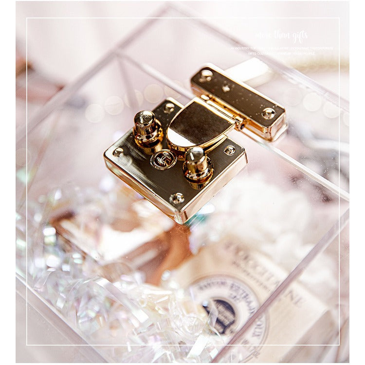 Women's Trendy Acrylic Transparent Bride Gift Box Practical Handbags