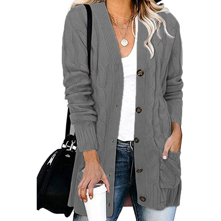 Women's Casual Knitted Large Loose Button Female Cardigans