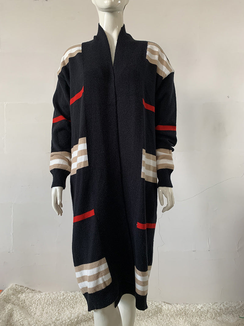 Popular Long Striped Loose Large Source Sweaters