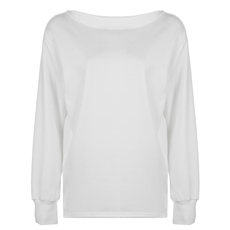 Personalized Slant Shoulder Design Loose Slimming Sweaters