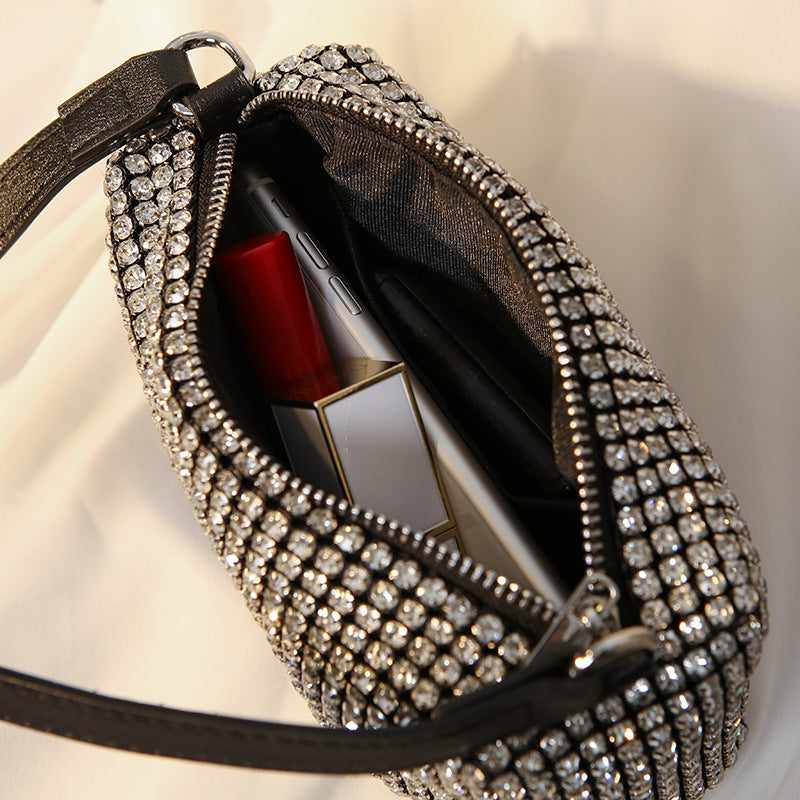 Women's King Rhinestone Full Diamond Banquet Dinner Handbags