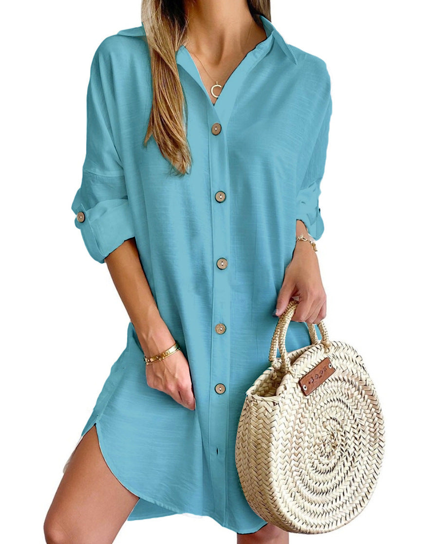 Women's Autumn Casual Long Sleeve Lapel Button Clothing