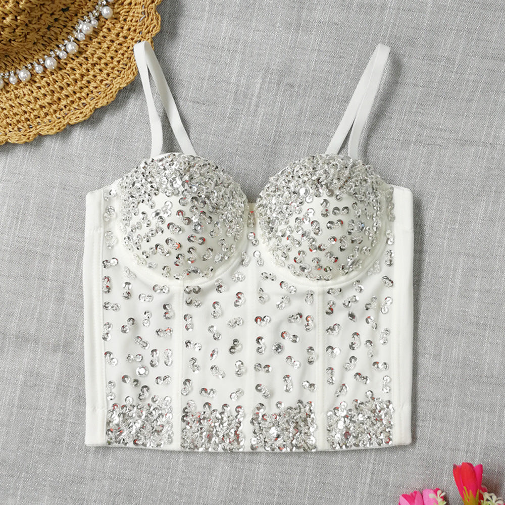 Fishbone Slimming Corset Beaded Mid-length Slim Waist Vests