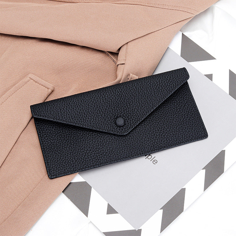 Women's Real Leather Long Large Capacity Pure Card Holder