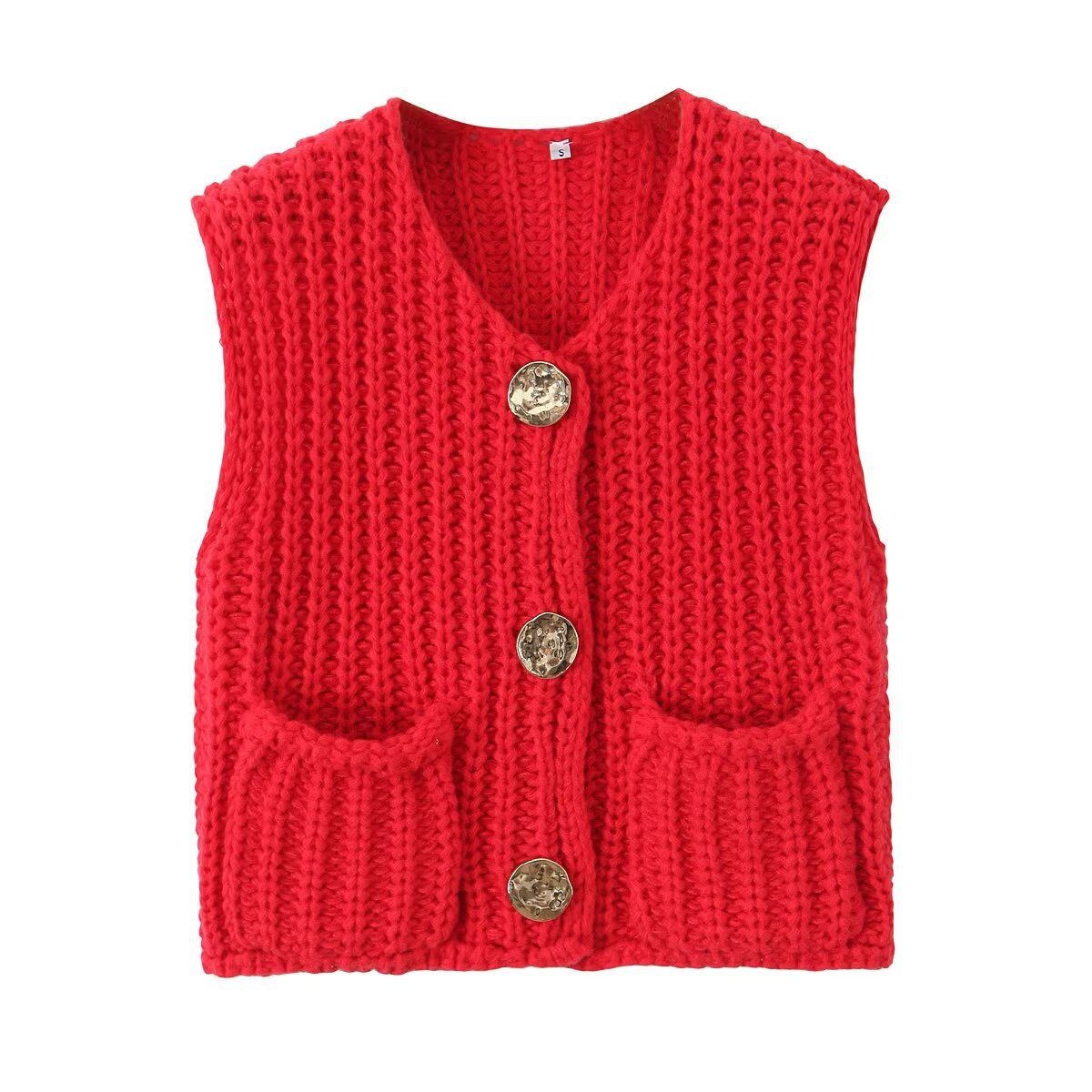 Women's Summer Street Fashion Thick Needle Knitted Vests