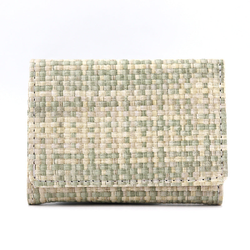 Women's Straw Pattern Folding Large Capacity Lady's Ladies Wallet