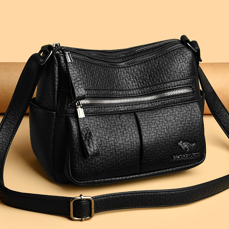 Women's Summer City Simple Big Soft Leather Crossbody Bags