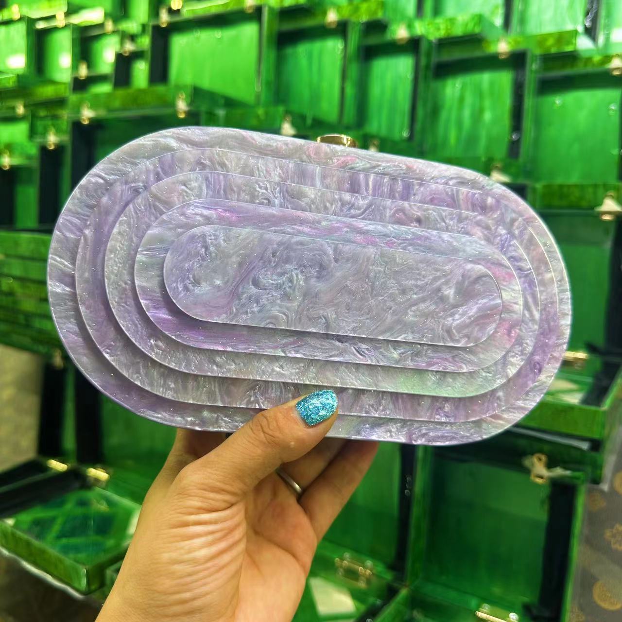 Women's Summer Dinner Retro Splicing Trendy Acrylic Bags