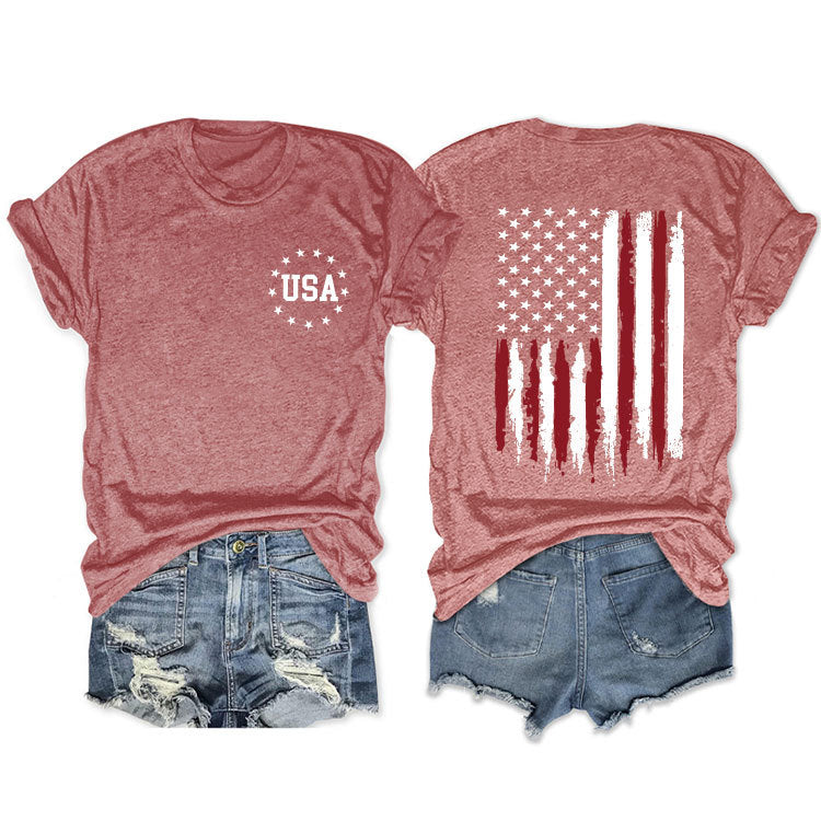 Women's Flag Summer Sleeve Fashion T-shirt Blouses