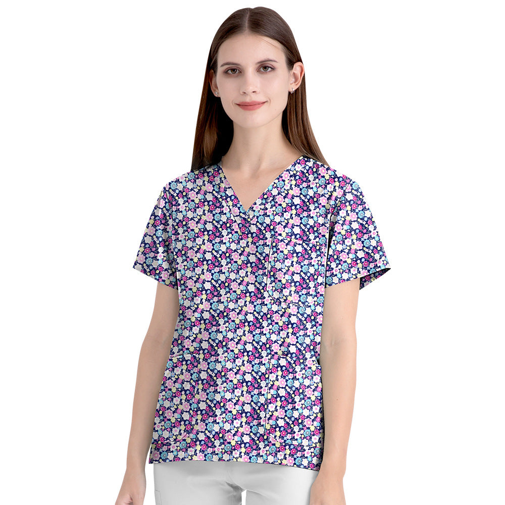 Women's Cartoon Print Surgical Gown Cloth For Uniform