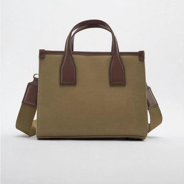 Women's Z Fashionable Canvas Contrast Color Retro Crossbody Bags
