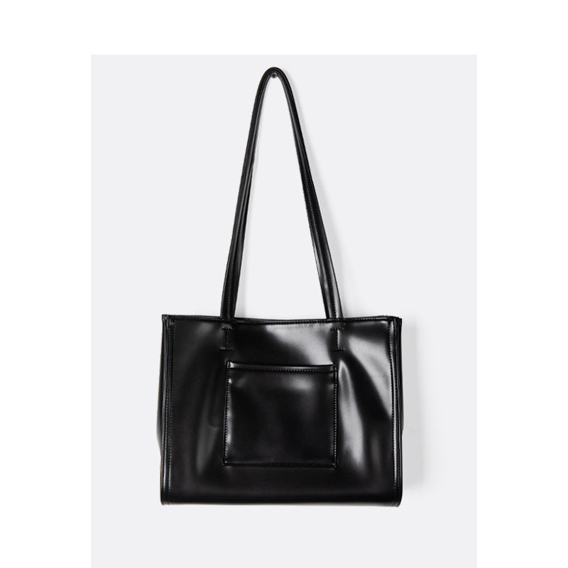 Women's Patent Leather Underarm Simple Commute Large Shoulder Bags