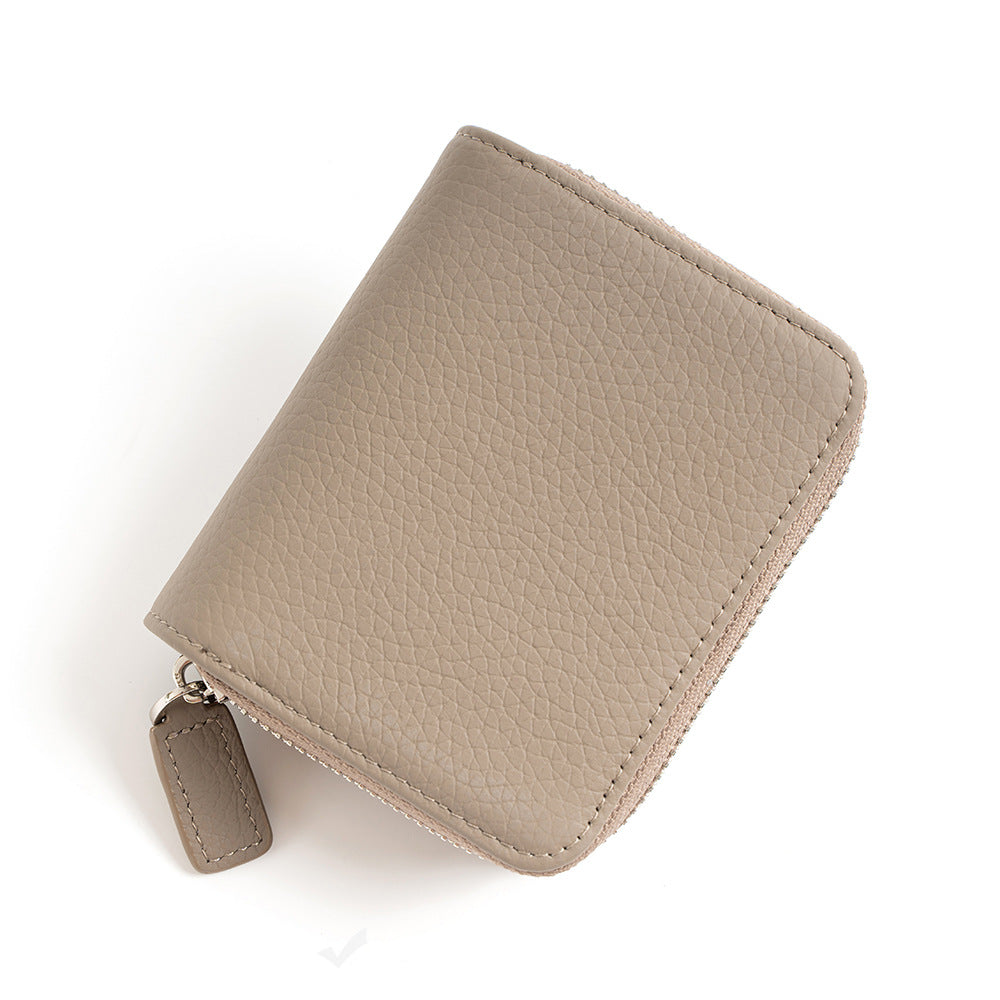 Women's Leather Multiple Slots Expanding Cowhide Large Ladies Wallets